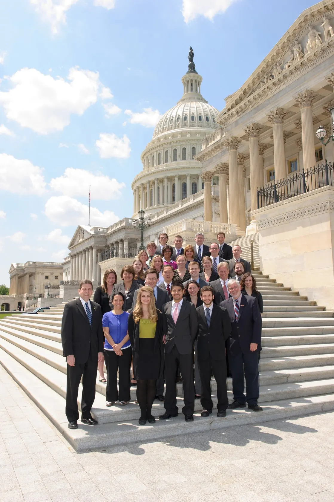 Wonman Lee with the U.S. Senate staff he worked on, on the steps of the United States Capitol